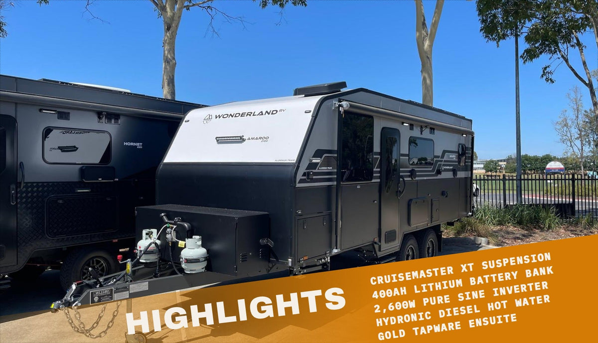 2025 Wonderland RV Amaroo 21ft Couples Extra Large Ensuite highlights, Off Grid Outfitters