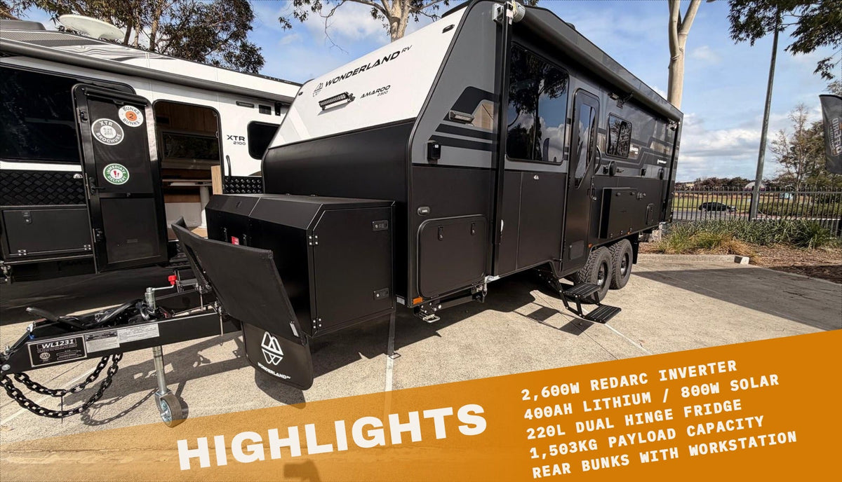 2026 Wonderland RV Amaroo 23ft Double Rear Bunk highlights, Off Grid Outfitters