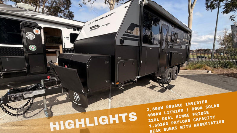 2026 Wonderland RV Amaroo 23ft Double Rear Bunk highlights, Off Grid Outfitters