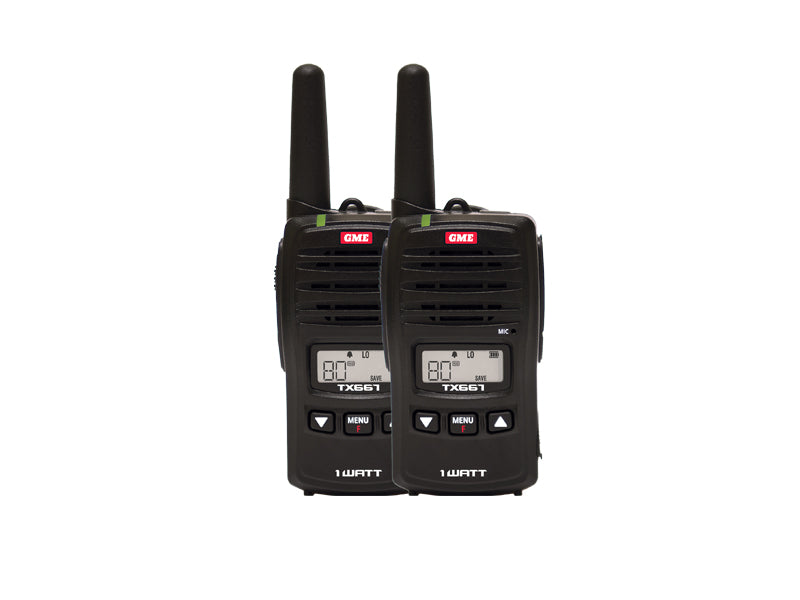 GME TX667TP 1 Watt UHF CB Handheld radio - Twin Pack