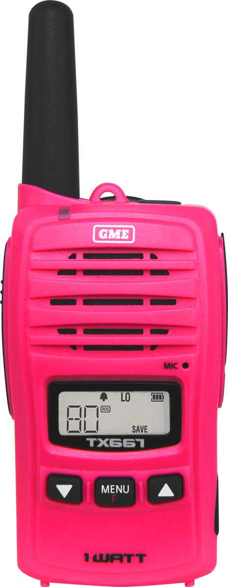 GME TX667MCG 1 Watt UHF CB Handheld Radio - Single - McGrath Foundation Pink